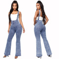 2021 Summer Women's Casual High Quality Denim Pants Women High Waist Washed Wholesale Fashionable Cotton Suspender Strap Jeans